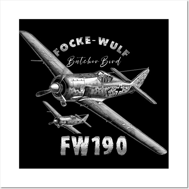 Focke-Wulf Flugzeugbau Fw 190 WW2 German Fighter Aircraft Wall Art by aeroloversclothing